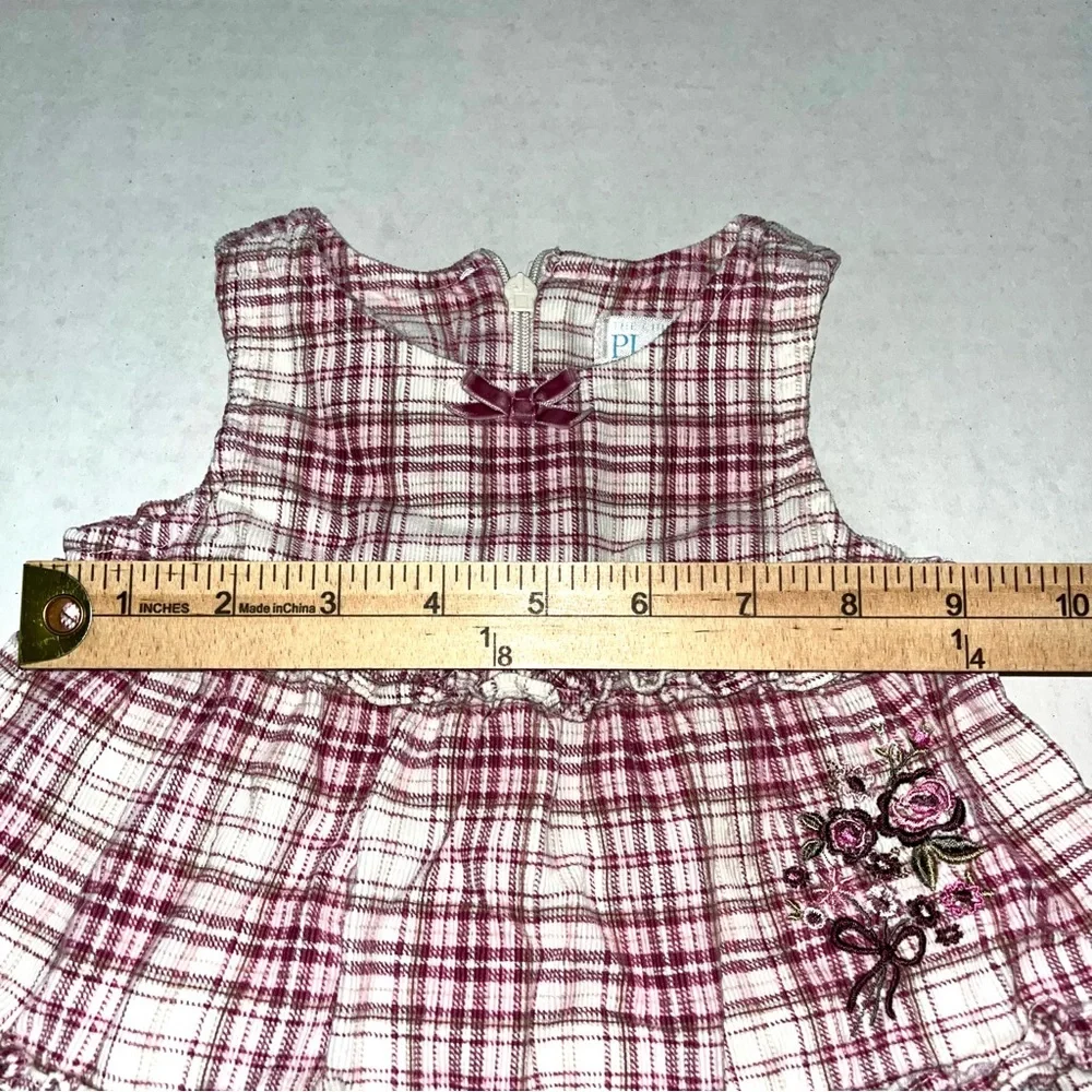 The Children's Place Plaid Corduroy Dress with Matching‎ Diaper Cover 3-6 Months